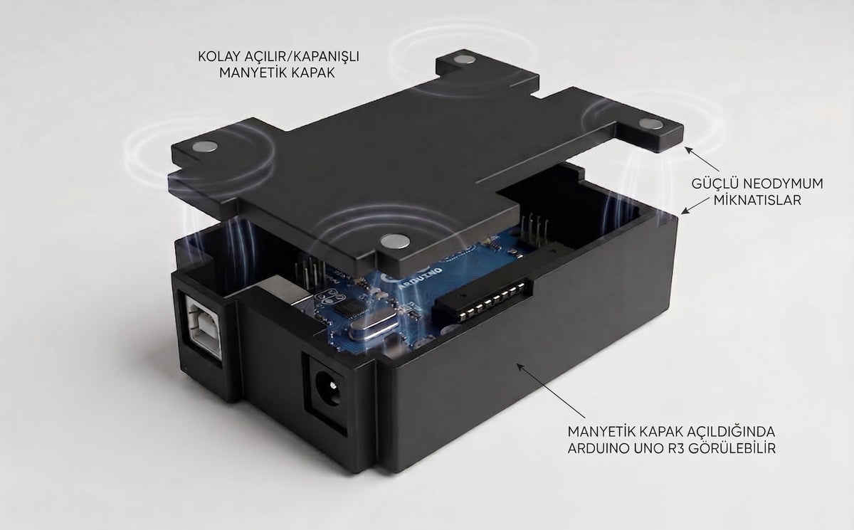 Arduino Uno R3 Proje Kutusu (Manyetik Kapaklı)