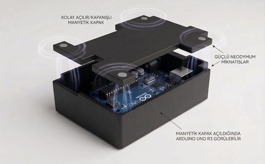 Arduino Uno R3 Proje Kutusu (Manyetik Kapaklı)
