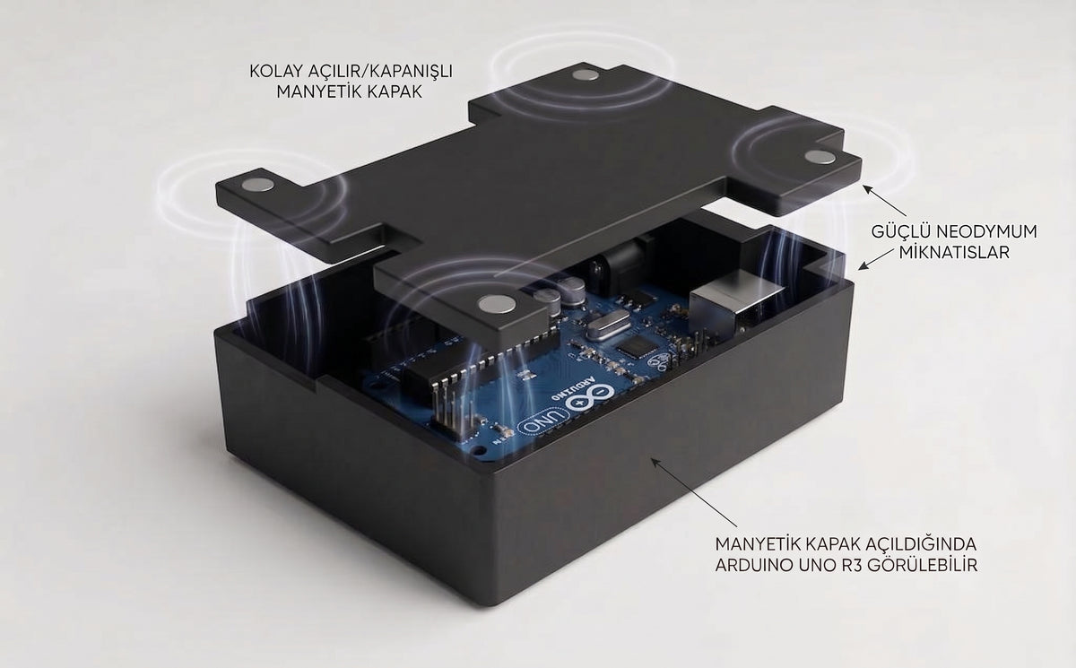 Arduino Uno R3 Proje Kutusu (Manyetik Kapaklı)
